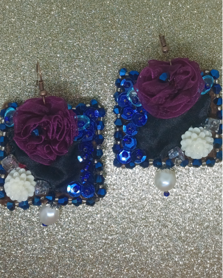 Šité dizajnové náušnice "Sen Maledivy"